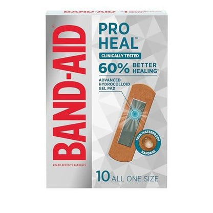 BAND-AID Brand Pro Heal Hydrokolloid-Pflaster, wasserdicht, zur ersten Hilfe bei Blasen und kleinen Wunden, klinisch getestet für bessere Heilung, Einheitsgröße, 10 Stück