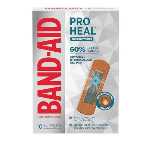 BAND-AID Brand Pro Heal Hydrokolloid-Pflaster, wasserdicht, zur ersten Hilfe bei Blasen und kleinen Wunden, klinisch getestet für bessere Heilung, Einheitsgröße, 10 Stück