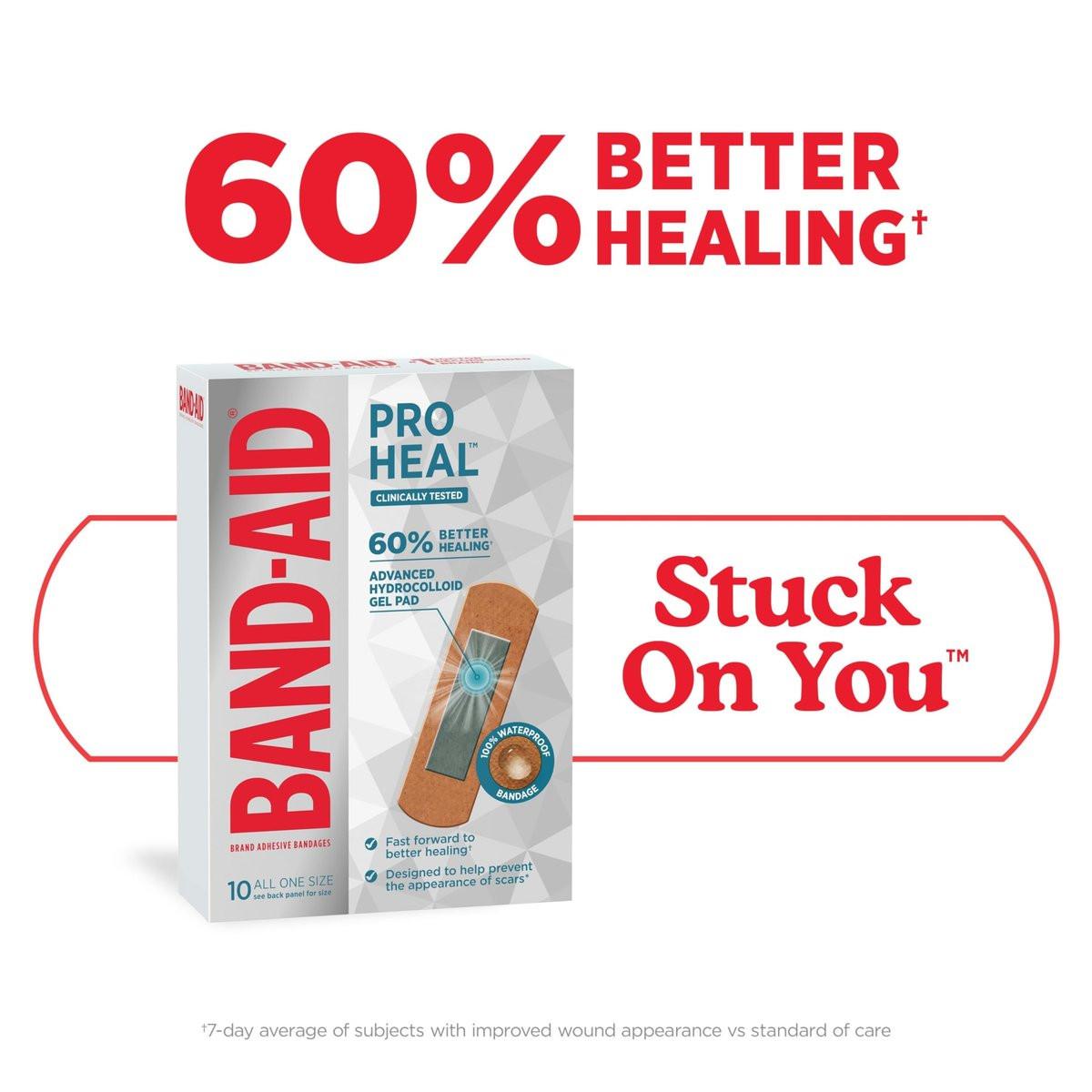BAND-AID Brand Pro Heal Hydrokolloid-Pflaster, wasserdicht, zur ersten Hilfe bei Blasen und kleinen Wunden, klinisch getestet für bessere Heilung, Einheitsgröße, 10 Stück