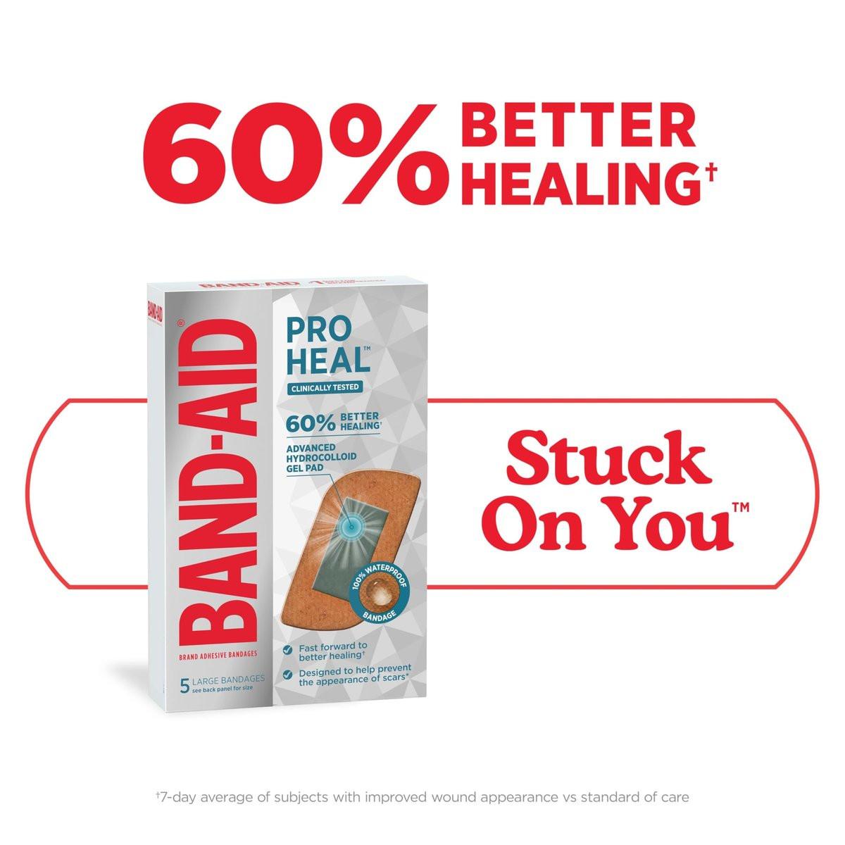 BAND-AID Pro Heal Hydrokolloid-Pflaster, Große wasserdichte Wundpflaster für bessere Heilung kleiner Wunden, 5 Stück
