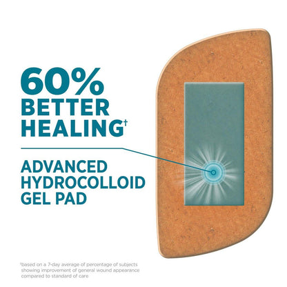 BAND-AID Pro Heal Hydrokolloid-Pflaster, Große wasserdichte Wundpflaster für bessere Heilung kleiner Wunden, 5 Stück