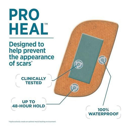 BAND-AID Pro Heal Hydrokolloid-Pflaster, Große wasserdichte Wundpflaster für bessere Heilung kleiner Wunden, 5 Stück