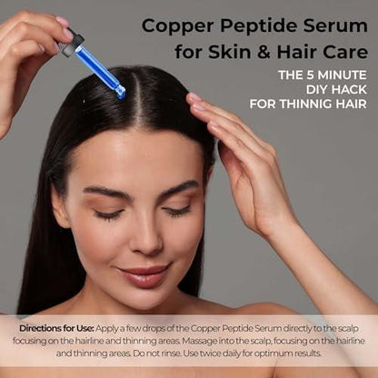 Skin Perfection GHK-Cu Kupferpeptid Pulver 99,7% Rein – DIY Kupferpeptid Serum für Gesicht und Kopfhaut - Kosmetikqualität GHK-Cu - 1 Gramm ergibt bis zu 100 ml für volleres Haar und glattere Haut