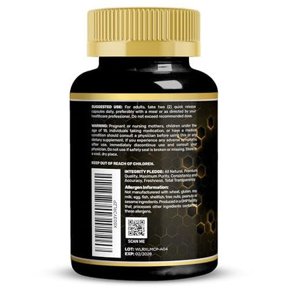 Löwenmähne Pilz Kapseln - 120 Stück - Gedächtnis & Fokus Unterstützung, Immunsystem Booster - 2er Pack