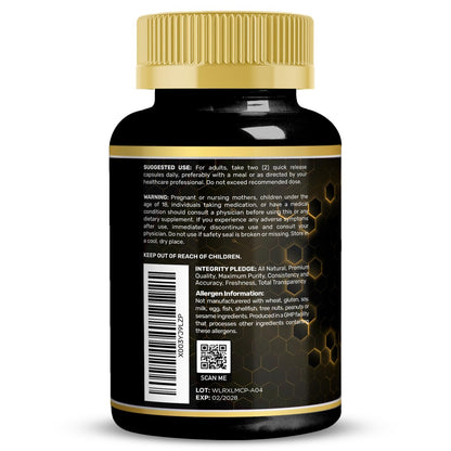Löwenmähne Pilz Kapseln - 120 Stück - Gedächtnis & Fokus Unterstützung, Immunsystem Booster - 2er Pack
