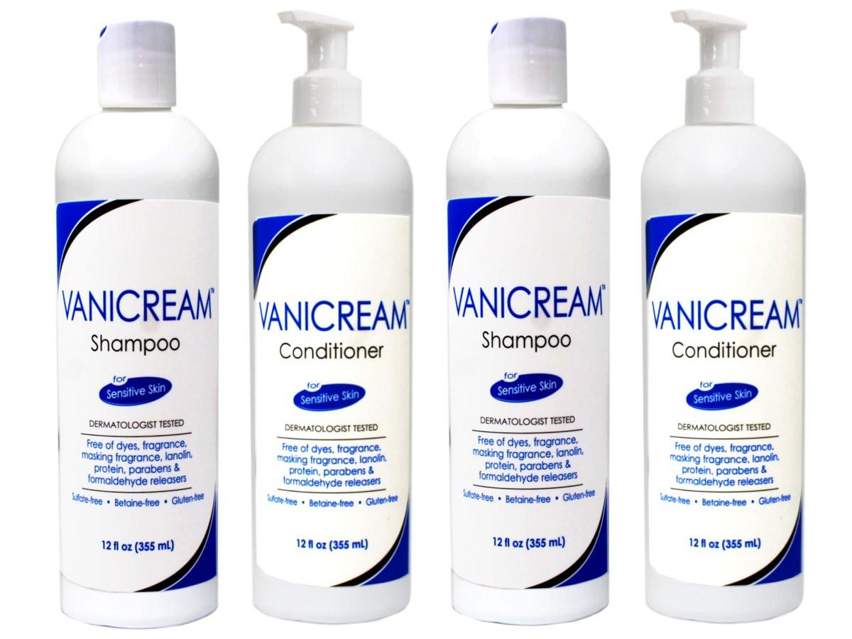 Vanicream Shampoo und Conditioner Set für empfindliche Haut - Dermatologisch getestet - 4er-Pack (2×Shampoo, 2×Conditioner) je 355 ml