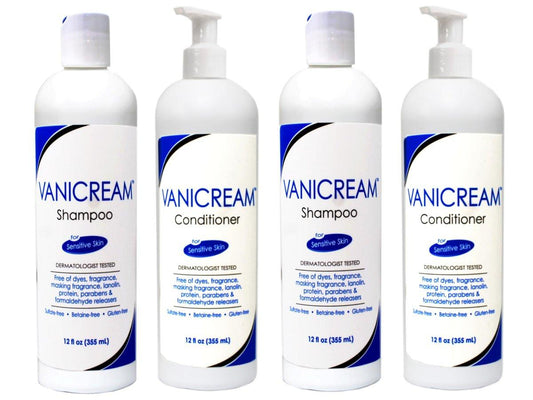 Vanicream Shampoo und Conditioner Set für empfindliche Haut - Dermatologisch getestet - 4er-Pack (2×Shampoo, 2×Conditioner) je 355 ml