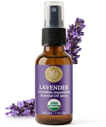 Silk Road Organic Bio-Lavendel Ätherisches Öl Spray – 100% Rein, USDA-zertifiziert, 30 ml