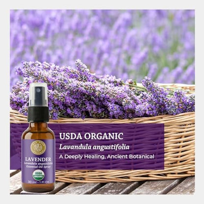Silk Road Organic Bio-Lavendel Ätherisches Öl Spray – 100% Rein, USDA-zertifiziert, 30 ml