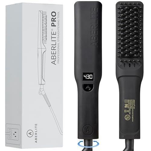 Aberlite Pro Professioneller Bart- und Haarglätter - Fortschrittliche Ionen- und Anti-Scald-Technologie - Schmerzfreies Styling - Glättungskamm für Männer - für alle Barttypen