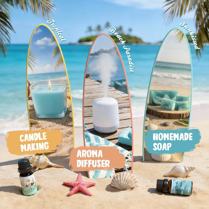 ARVIDSSON Sommer Ätherische Öle Set – Tropische Duftöle für Diffuser, Seifen- und Kerzenherstellung – Ocean Breeze, Pina Colada, Fresh Cotton, Pink Sand, Plumeria, Kokosnuss – Duftöl für Zuhause