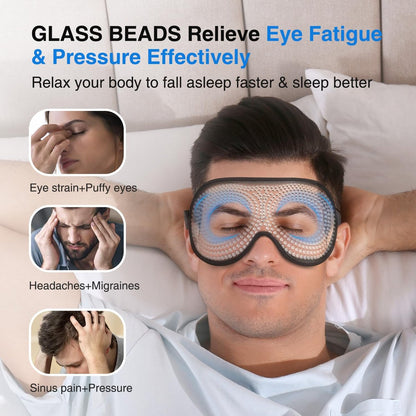YFONG Gewichtete Schlafmaske 120g – 3D Augenschlafmaske für Männer und Frauen, Lichtblockierende Maske mit verstellbarem Band, Druckentlastung für Reisen, Nickerchen und Yoga, Grau