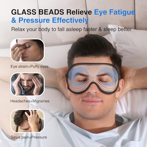 YFONG Gewichtete Schlafmaske 120g – 3D Augenschlafmaske für Männer und Frauen, Lichtblockierende Maske mit verstellbarem Band, Druckentlastung für Reisen, Nickerchen und Yoga, Grau