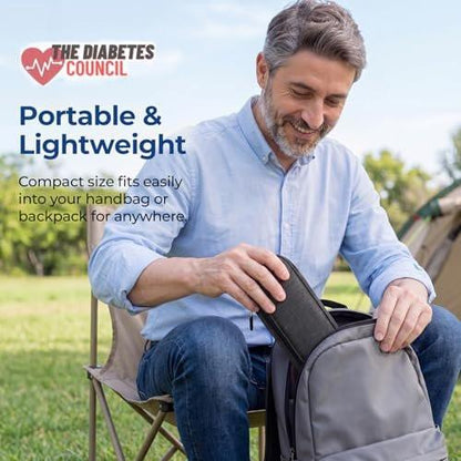 AUVON Insulin-Kühltasche mit 2 x 90g TSA-geprüften Kühlakkus – Isolierte Kühltasche für Insulin-Pens und Diabetikerzubehör – Kompakt für Alltag und Reisen