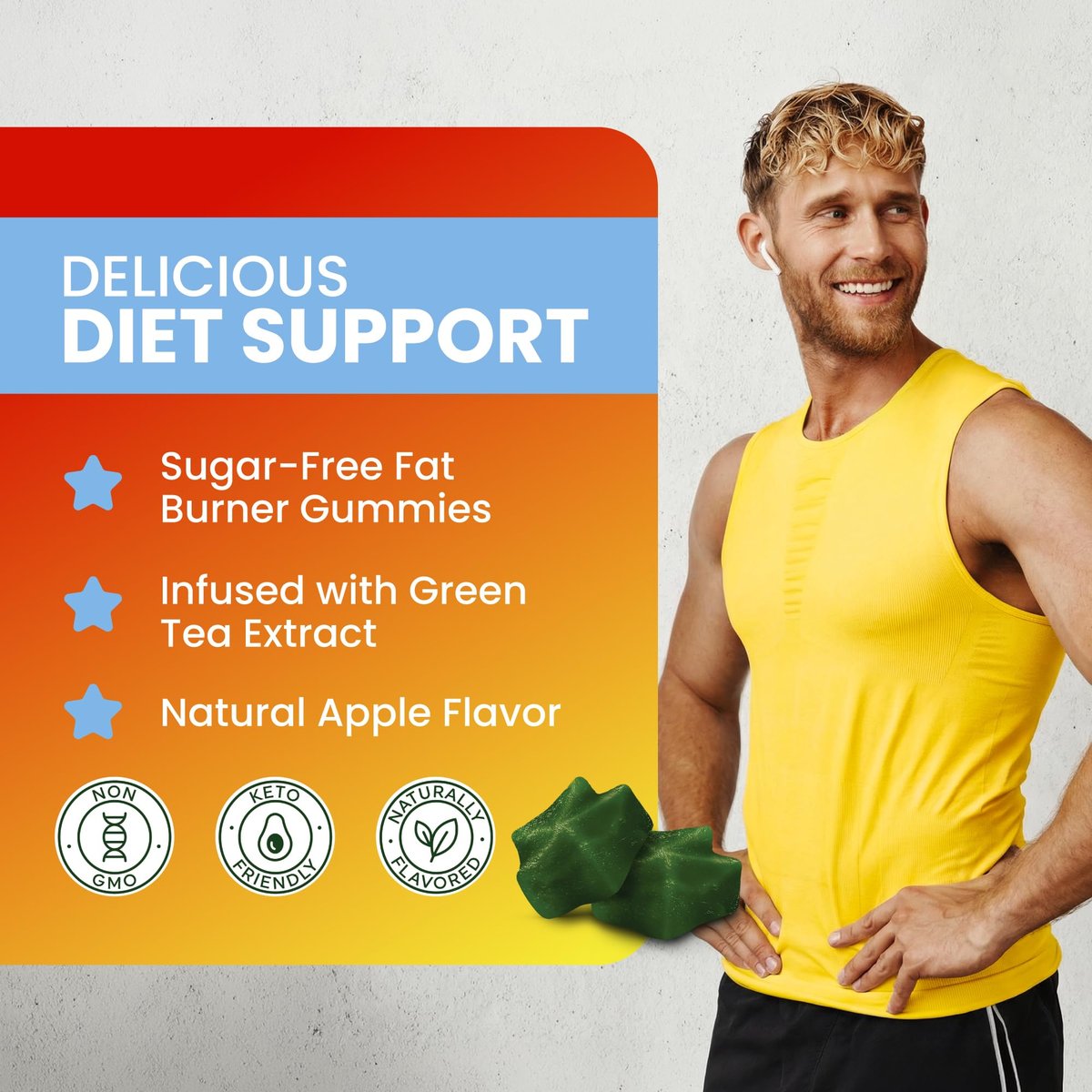 Nobi Nutrition Morgen Fatburner Gummies | Gewichtsverlust für Frauen & Männer | Appetitzügler & Stoffwechsel-Booster | Thermogener Bauchfettverbrenner mit Grüntee, Garcinia, Grüner Kaffeebohne & mehr | 60 Gummies