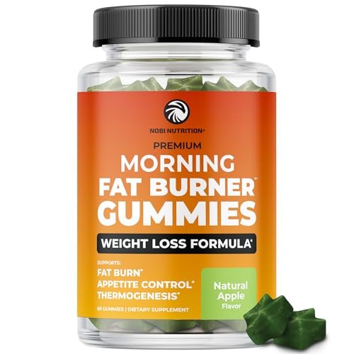 Nobi Nutrition Morgen Fatburner Gummies | Gewichtsverlust für Frauen & Männer | Appetitzügler & Stoffwechsel-Booster | Thermogener Bauchfettverbrenner mit Grüntee, Garcinia, Grüner Kaffeebohne & mehr | 60 Gummies