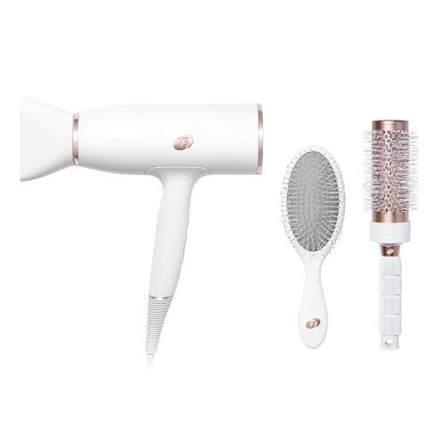 T3 AireLuxe Professioneller Ionen-Haartrockner und Bürstenset – 5 Heiz- und 3 Geschwindigkeitsstufen, Ionengenerator, Cool Shot, inklusive Paddelbürste und 2,5"-Rundbürste