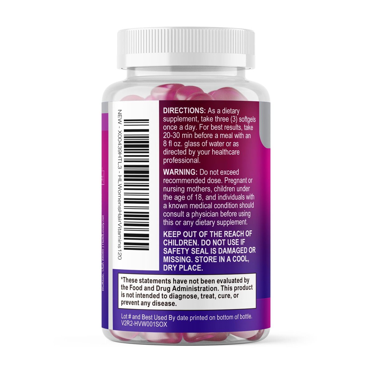 Haar-Vitamine für Frauen mit Arganöl, Kollagen, Biotin und Hyaluronsäure – Fördert schnelleres Haarwachstum, Haut- und Nagelpflege – 120 Softgels, hergestellt in den USA