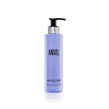 Mugler Angel Duschgel – Blumig-holziger Damenduft mit Pfingstrose, Praline und Holzakkord – 200 ml