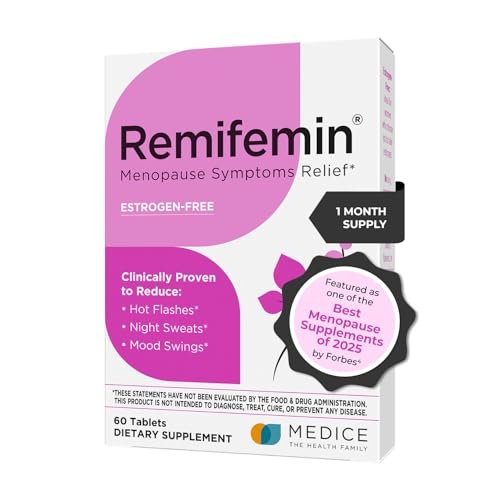 Remifemin Wechseljahre Symptome Linderung - Klinisch geprüfte Inhaltsstoffe - Wechseljahre Nahrungsergänzungsmittel - Traubensilberkerze - Östrogenfrei - Hergestellt in Deutschland - 60 Tabletten
