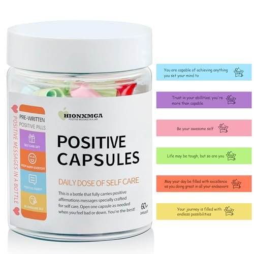 HIONXMGA Positive Messages in a Bottle – 60+ Affirmationen für tägliche Positivität, Achtsamkeit & Entspannung – Selbstfürsorge Geschenk für Frauen & Männer
