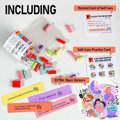 HIONXMGA Positive Messages in a Bottle – 60+ Affirmationen für tägliche Positivität, Achtsamkeit & Entspannung – Selbstfürsorge Geschenk für Frauen & Männer