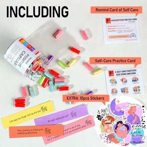 HIONXMGA Positive Messages in a Bottle – 60+ Affirmationen für tägliche Positivität, Achtsamkeit & Entspannung – Selbstfürsorge Geschenk für Frauen & Männer