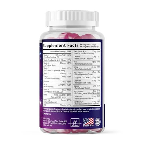 Multivitamin für Frauen - Tägliche Frauen-Multivitamine mit Biotin, Calcium, Folsäure, Eisen, Zink, Vitamin A, C, D, E & B-Vitamine - Nahrungsergänzungsmittel für Haare, Haut und Nägel - 120 Softgels