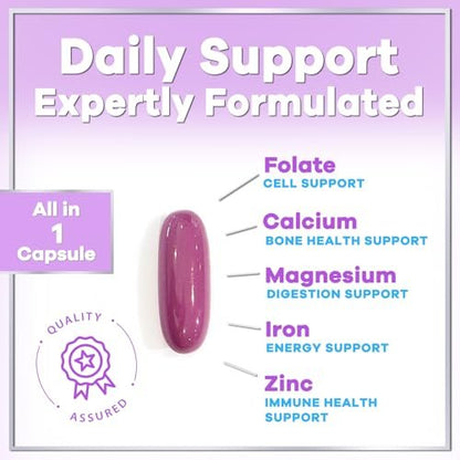 Multivitamin für Frauen – Tägliches Frauen-Multivitamin mit Biotin, Calcium, Folsäure, Eisen, Zink, Vitamin A, C, D, E & B-Vitaminen – Nahrungsergänzungsmittel für Haar, Haut und Nägel – 60 Softgels