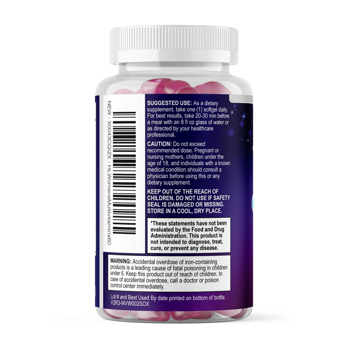 Multivitamin für Frauen – Tägliches Frauen-Multivitamin mit Biotin, Calcium, Folsäure, Eisen, Zink, Vitamin A, C, D, E & B-Vitaminen – Nahrungsergänzungsmittel für Haar, Haut und Nägel – 60 Softgels