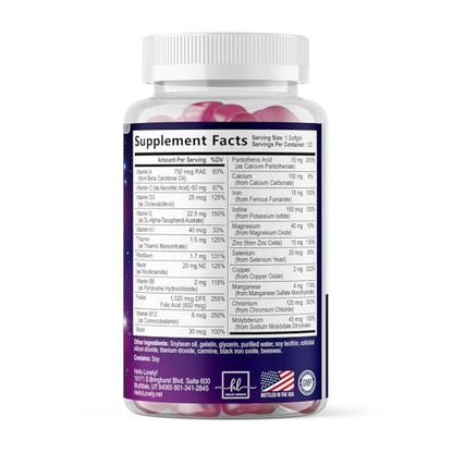 Multivitamin für Frauen - Tägliche Frauen-Multivitamine mit Biotin, Calcium, Folsäure, Eisen, Zink, Vitamin A, C, D, E & B-Vitamine - Nahrungsergänzungsmittel für Haare, Haut und Nägel - 120 Softgels