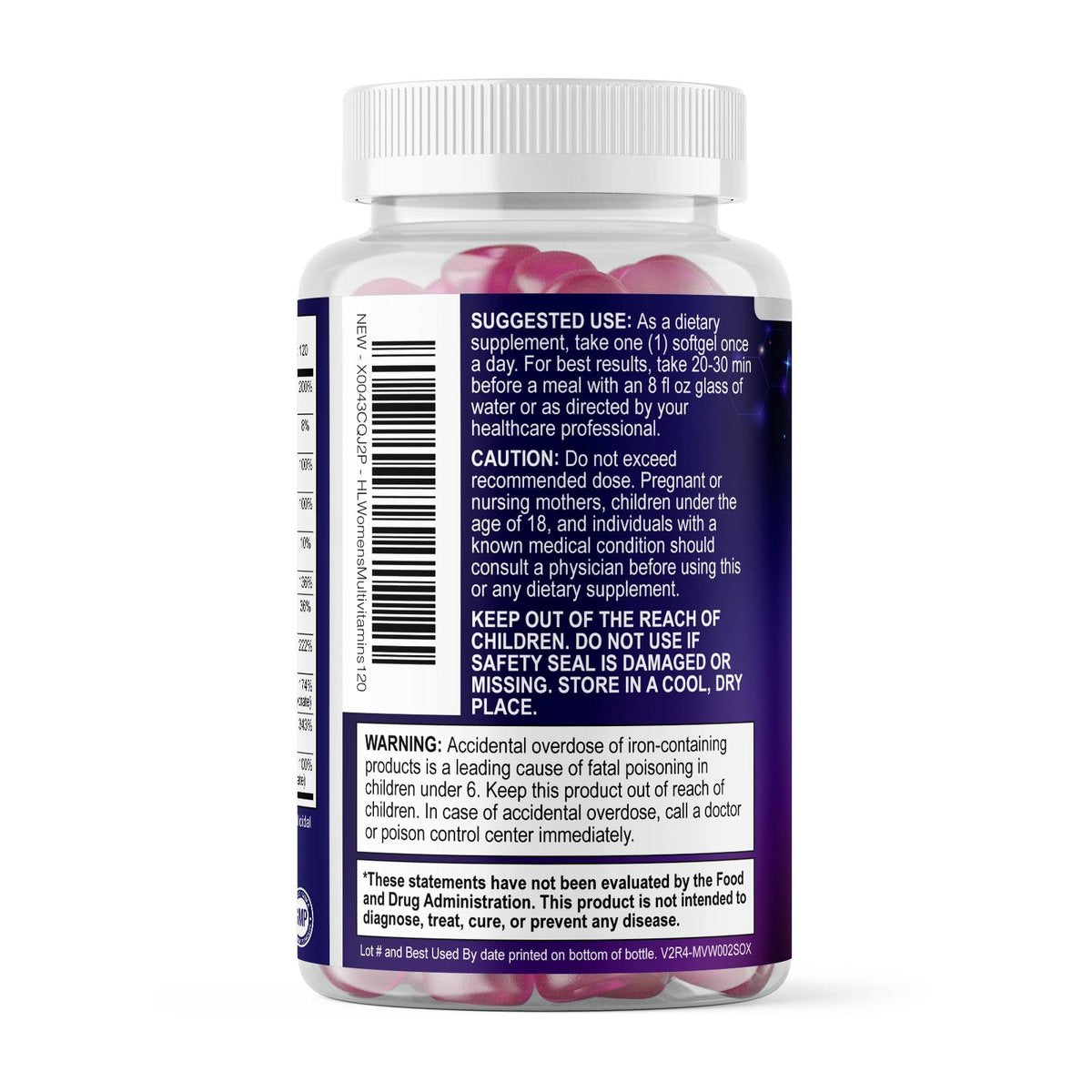 Multivitamin für Frauen - Tägliche Frauen-Multivitamine mit Biotin, Calcium, Folsäure, Eisen, Zink, Vitamin A, C, D, E & B-Vitamine - Nahrungsergänzungsmittel für Haare, Haut und Nägel - 120 Softgels