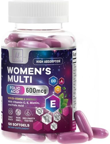 Multivitamin für Frauen - Tägliche Frauen-Multivitamine mit Biotin, Calcium, Folsäure, Eisen, Zink, Vitamin A, C, D, E & B-Vitamine - Nahrungsergänzungsmittel für Haare, Haut und Nägel - 120 Softgels