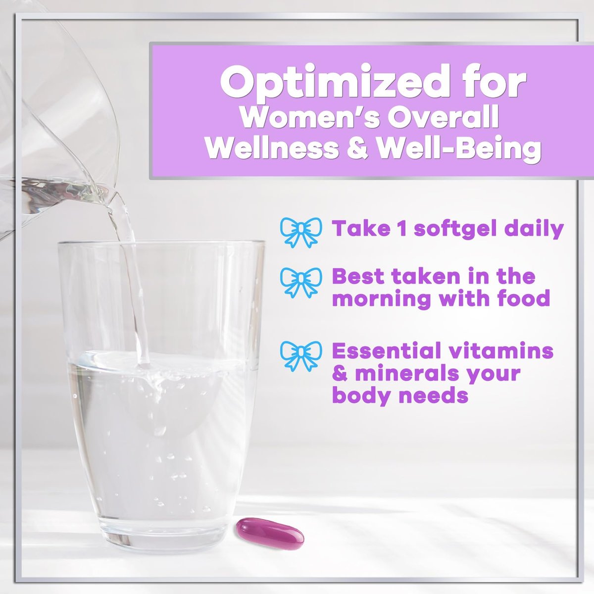 Multivitamin für Frauen - Tägliche Frauen-Multivitamine mit Biotin, Calcium, Folsäure, Eisen, Zink, Vitamin A, C, D, E & B-Vitamine - Nahrungsergänzungsmittel für Haare, Haut und Nägel - 120 Softgels