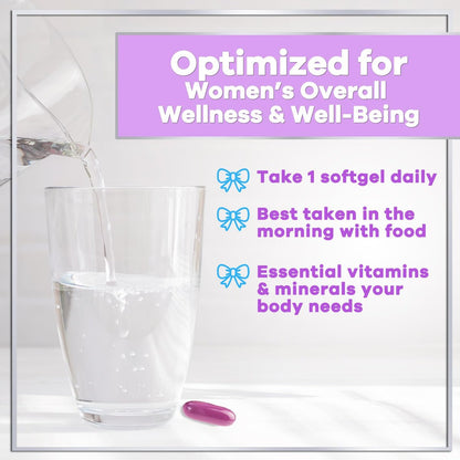 Multivitamin für Frauen - Tägliche Frauen-Multivitamine mit Biotin, Calcium, Folsäure, Eisen, Zink, Vitamin A, C, D, E & B-Vitamine - Nahrungsergänzungsmittel für Haare, Haut und Nägel - 120 Softgels