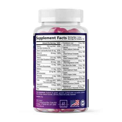 Multivitamin für Frauen - Tägliche Frauen-Multivitamine mit Biotin, Calcium, Folsäure, Eisen, Zink, Vitamin A, C, D, E & B-Vitamine - Nahrungsergänzungsmittel für Haare, Haut und Nägel - 120 Softgels