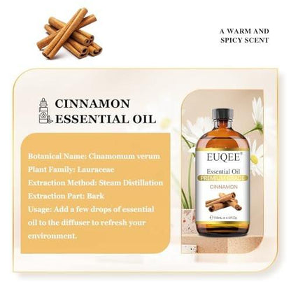 EUQEE Zimtöl 118ml – Reines ätherisches Öl für Diffuser, Aromatherapie, DIY Seifen- und Kerzenherstellung (4 Fl Oz, 1er-Pack)