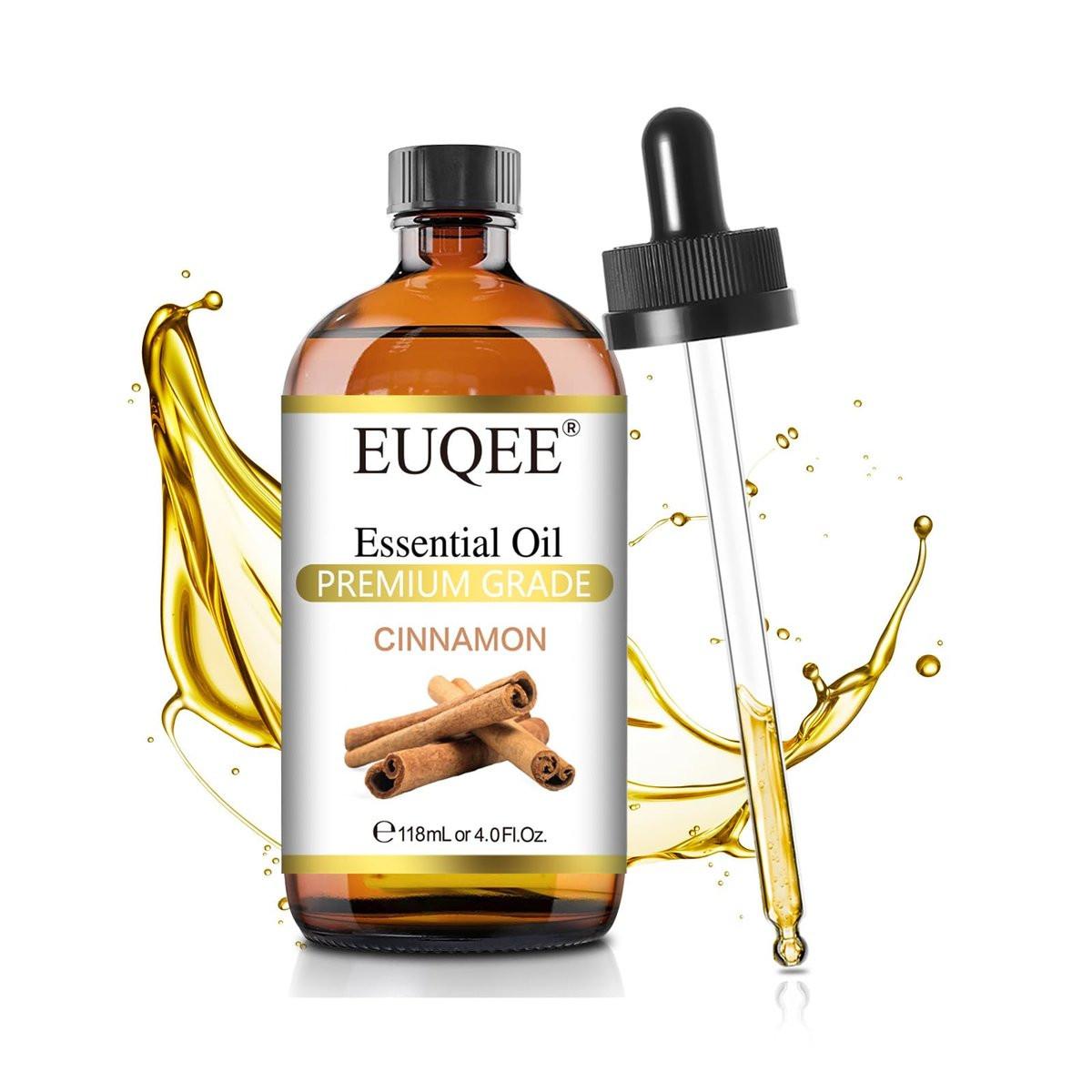 EUQEE Zimtöl 118ml – Reines ätherisches Öl für Diffuser, Aromatherapie, DIY Seifen- und Kerzenherstellung (4 Fl Oz, 1er-Pack)