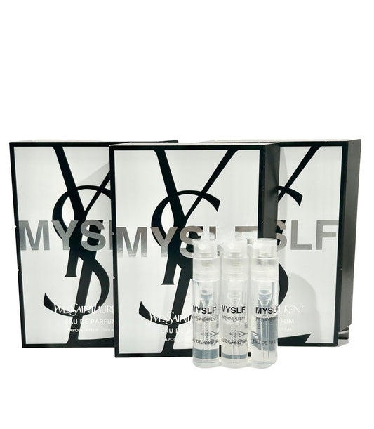 YVES SAINT LAURENT MYSLF YSL Probe Parfüm Testgröße Teilgefüllte Vials 1,2 ml / 0,04 fl oz (Set mit 3), Schwarz