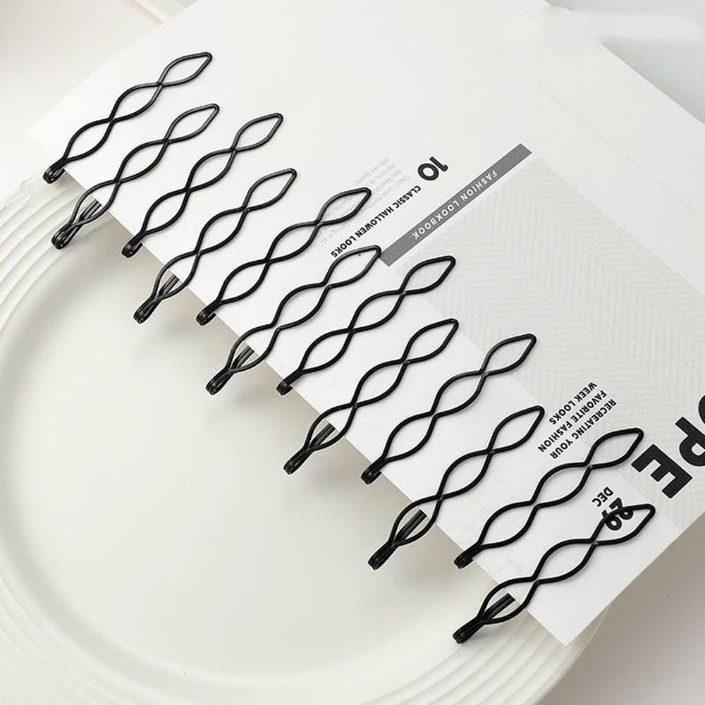 Galepromot 12 Stück Mini Bobby Pins, Vintage Haarnadeln in Schwarz, Unsichtbare Pony-Clips für Frauen und Mädchen, dekorative Hochzeitsaccessoires