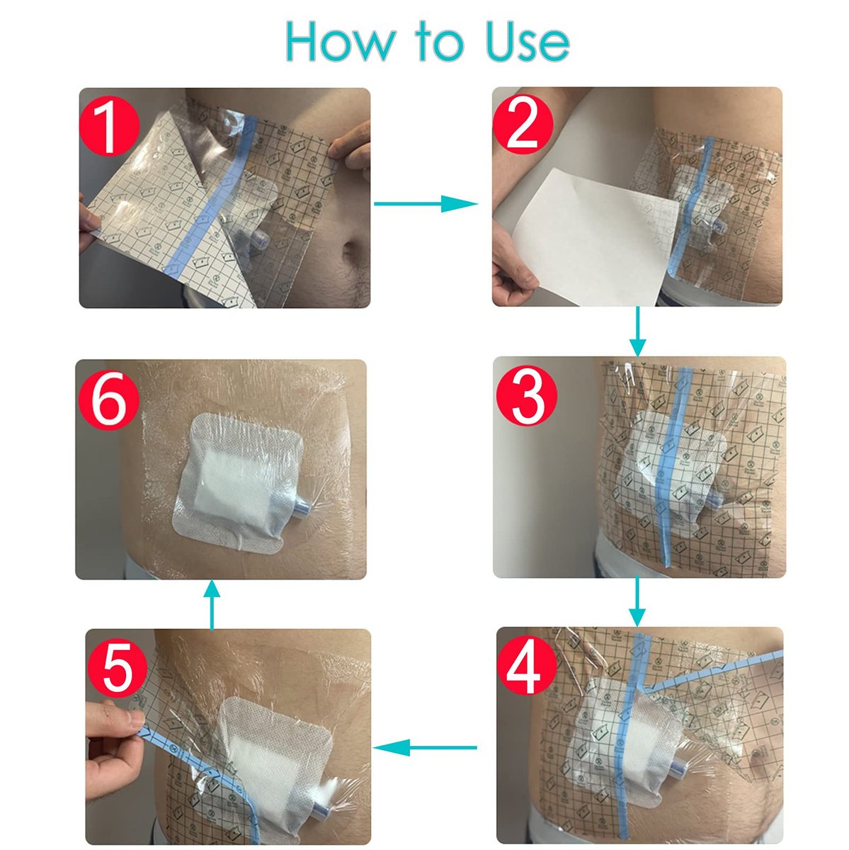 Hola Health Duschschutz [Packung mit 25], 10" x 12" Dialyse-Katheter-Duschabdeckung, PD-PICC-Linie-Wasserbarriere, wasserdichter Wundverband-Schutz, Einweg, Transparent