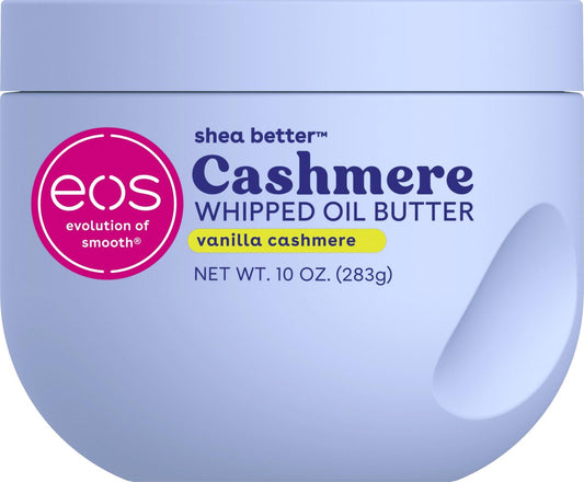 eos Cashmere Whipped Oil Body Butter Vanilla Cashmere – 72h Feuchtigkeit für trockene Haut, 10 oz