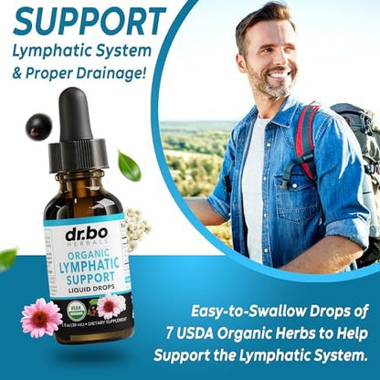 Lymphatische Drainage Tropfen – Organische Lymphunterstützung mit Echinacea, 30 ml, Vegan, Nicht-GVO