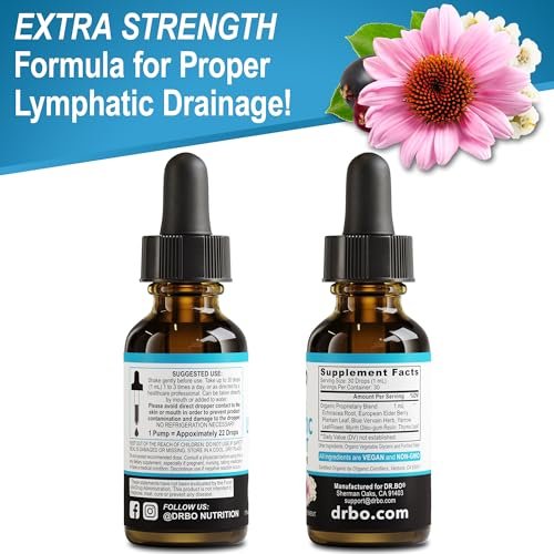 Lymphatische Drainage Tropfen – Organische Lymphunterstützung mit Echinacea, 30 ml, Vegan, Nicht-GVO