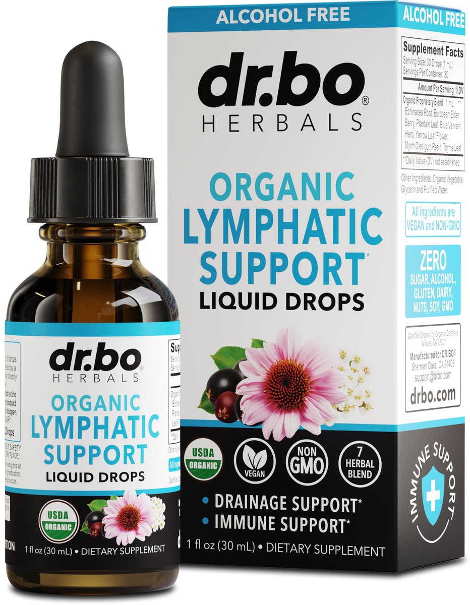 Lymphatische Drainage Tropfen – Organische Lymphunterstützung mit Echinacea, 30 ml, Vegan, Nicht-GVO