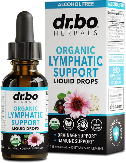Lymphatische Drainage Tropfen – Organische Lymphunterstützung mit Echinacea, 30 ml, Vegan, Nicht-GVO