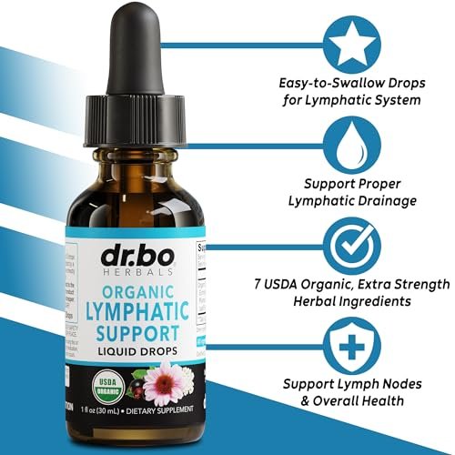 Lymphatische Drainage Tropfen – Organische Lymphunterstützung mit Echinacea, 30 ml, Vegan, Nicht-GVO