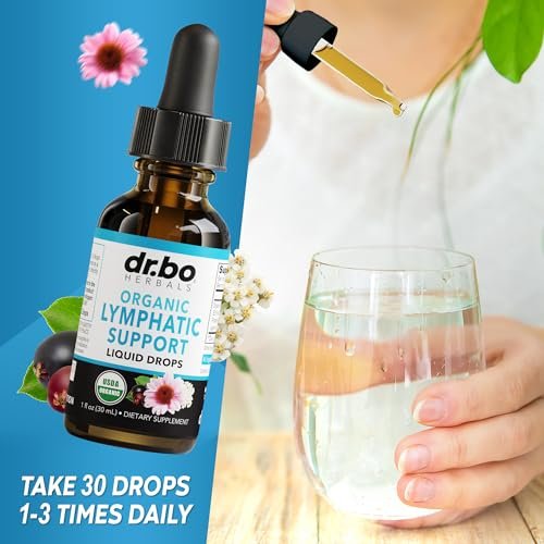 Lymphatische Drainage Tropfen – Organische Lymphunterstützung mit Echinacea, 30 ml, Vegan, Nicht-GVO