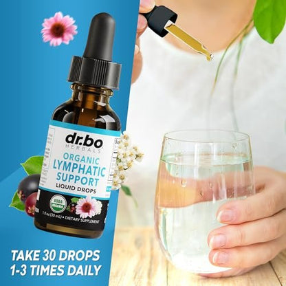 Lymphatische Drainage Tropfen – Organische Lymphunterstützung mit Echinacea, 30 ml, Vegan, Nicht-GVO
