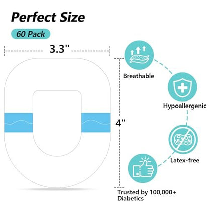 funpatch Omnipod 5 Klebepflaster 60 Stück wasserdicht vorgeschnitten transparent für Omnipod 5 Dash Pods – Latexfrei & hypoallergen – Hält bis zu 7 Tage